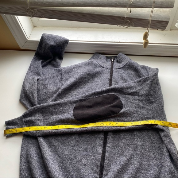 Peter Millar 100% Merino Wool Full-Zip Sweater Men XL Grey Elbow Patch Preppy - Picture 14 of 16